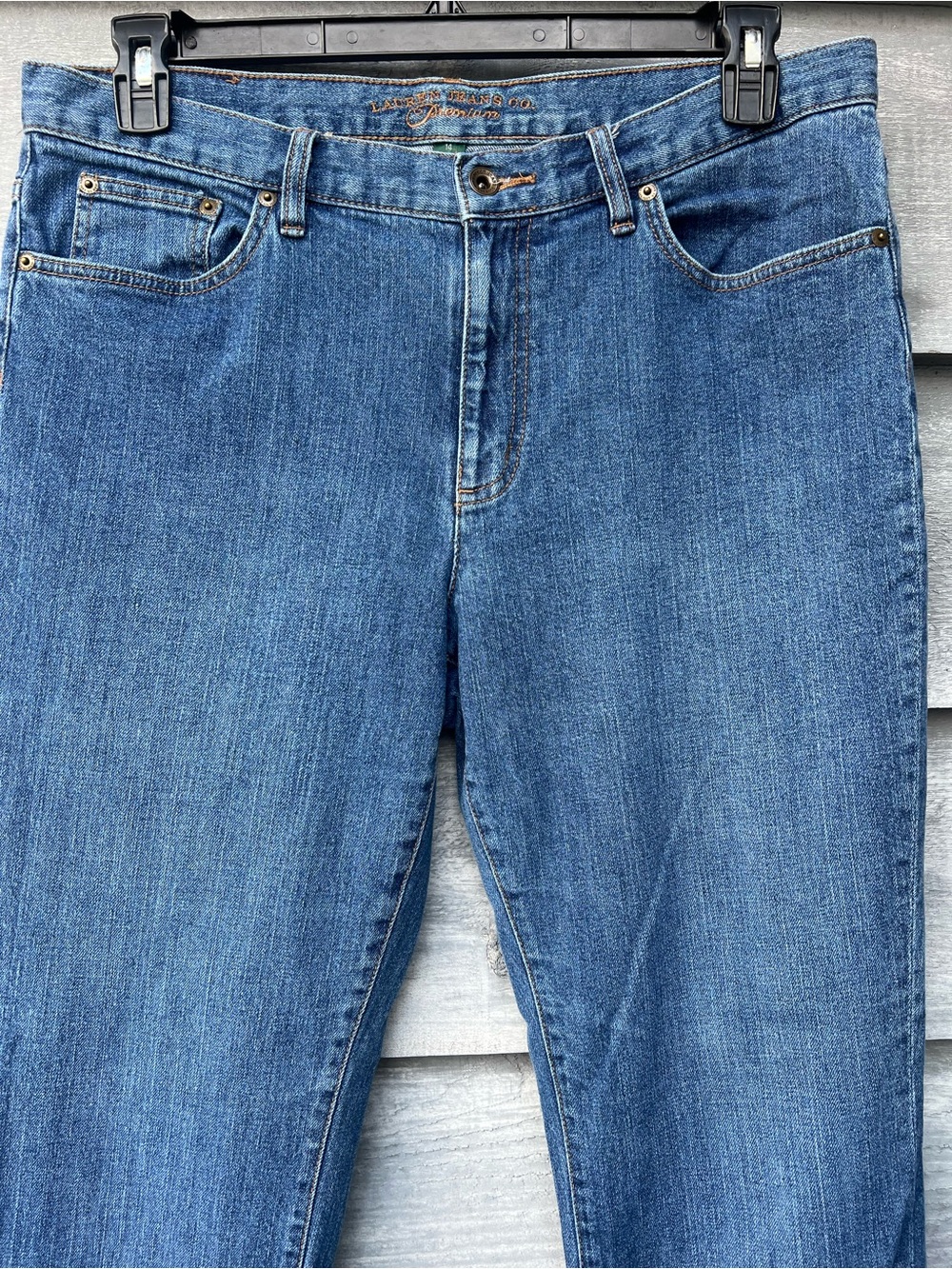 Lauren Jeans Co. Ralph Lauren LRL Womens Size14 Blue Classic Straight Stretch - Picture 2 of 15